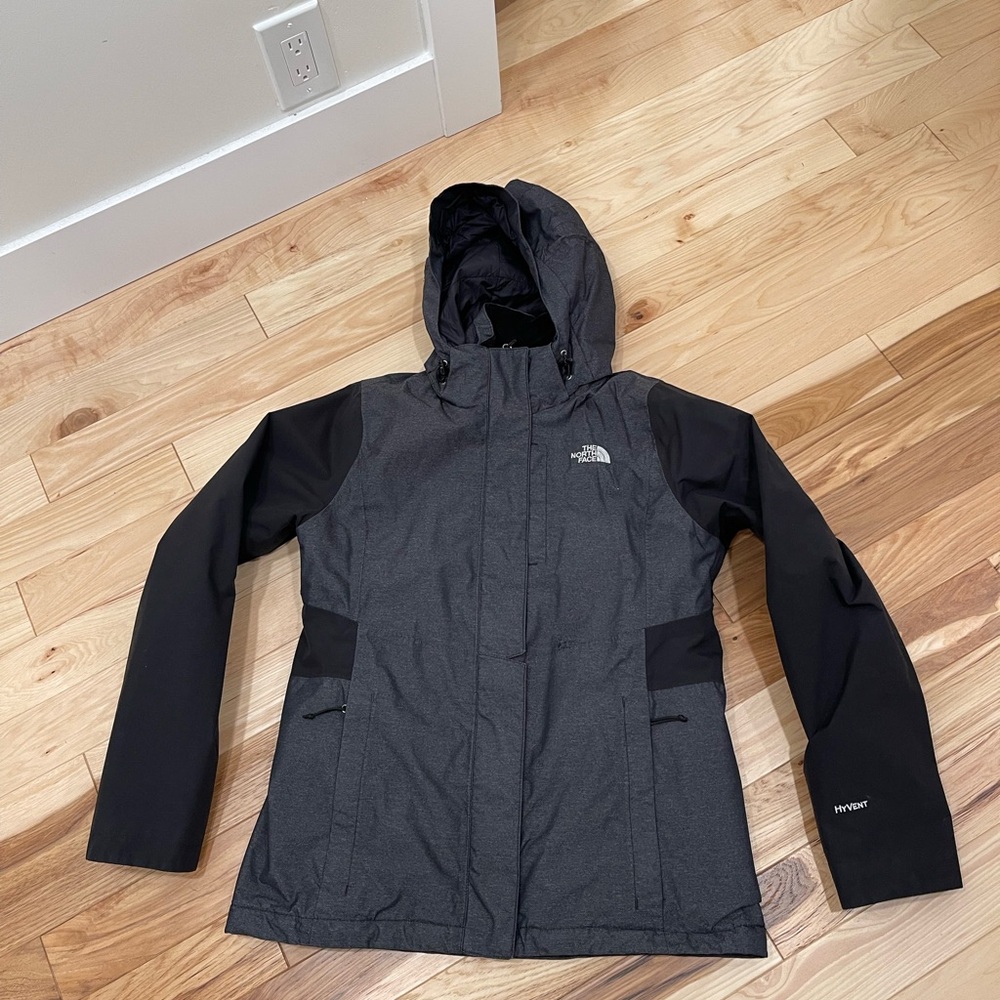 The North Face Charcoal and Black Hooded Snow Jacket
